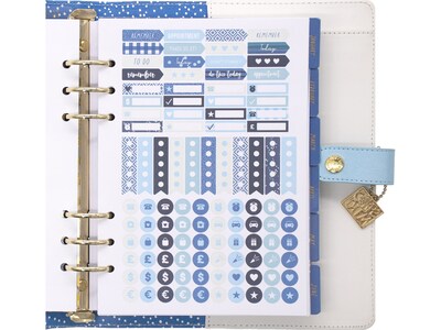 Carpe Diem Feathers 8" x 9.4" Weekly & Monthly Planner, Faux Leather Cover, Multicolor (9209-CD)