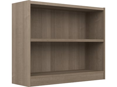 Bush Furniture Universal 30H 2-Shelf Bookcase with Adjustable Shelf, Ash Gray Laminated Wood (WL124