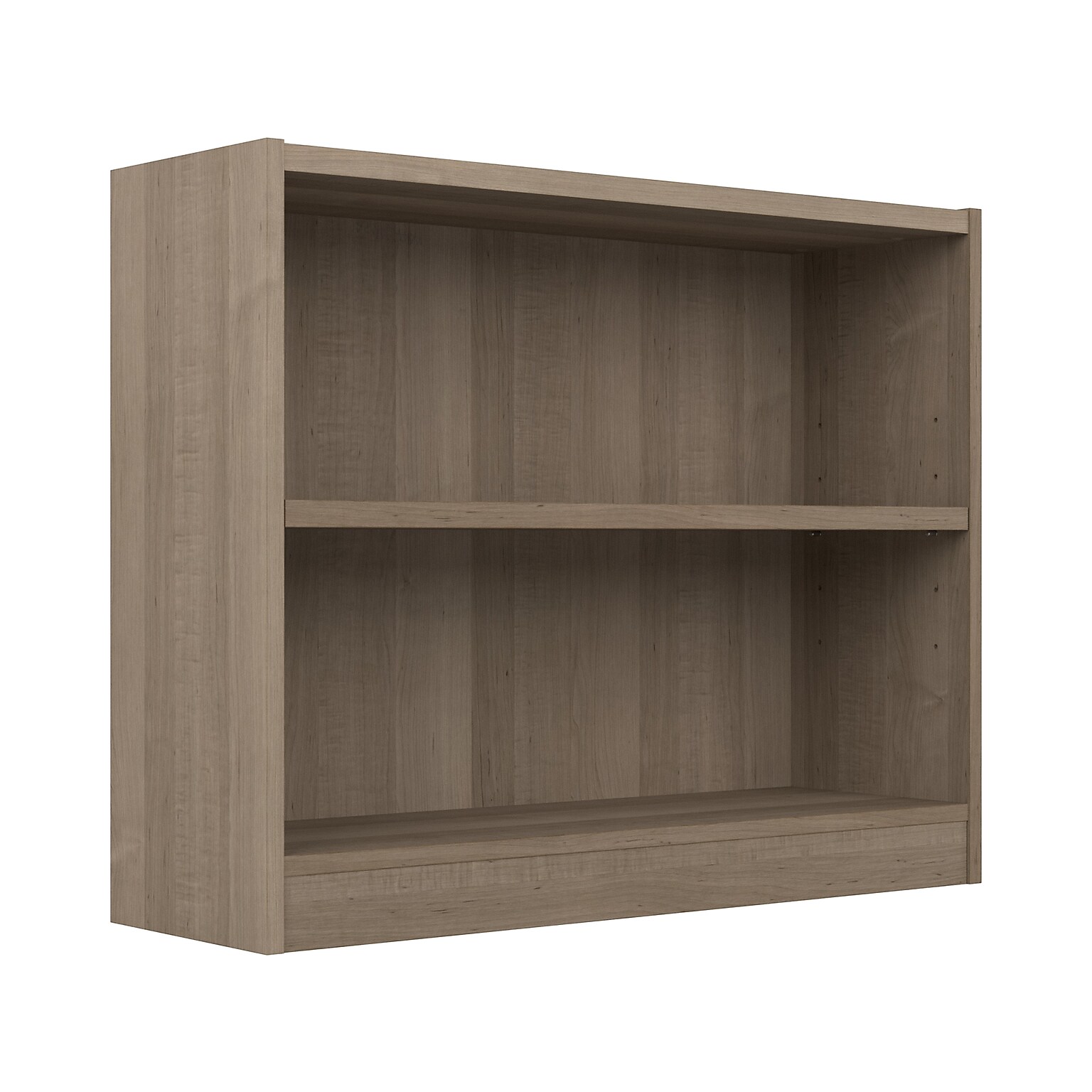 Bush Furniture Universal 30H 2-Shelf Bookcase with Adjustable Shelf, Ash Gray Laminated Wood (WL12426)