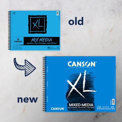 Canson XL Series 17 x 14 Wire Bound Mixed Media Sketch Pad, 60 Sheets/Pad (MCXC10051093003)