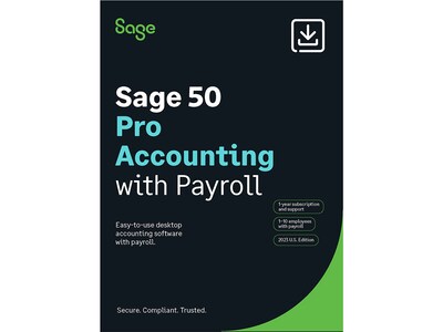 Sage 50 Pro Accounting with Payroll for 1 User, Windows, Download (PROSP2023ESDCSRT)