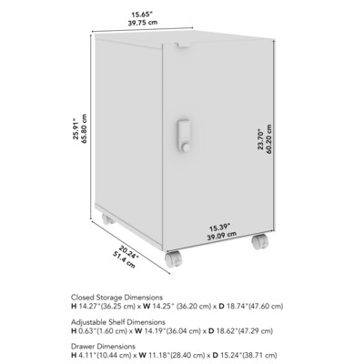 Bush Business Furniture Assure 26"H Storage Cabinet, White (AUS116WHSU)