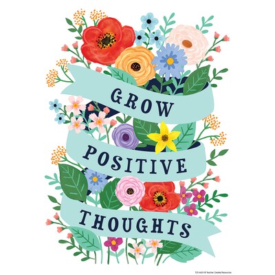 Teacher Created Resources 11" x 15-3/4" Wildflowers Positive Sayings Small Poster Pack, 12/Pack (TCR6624)