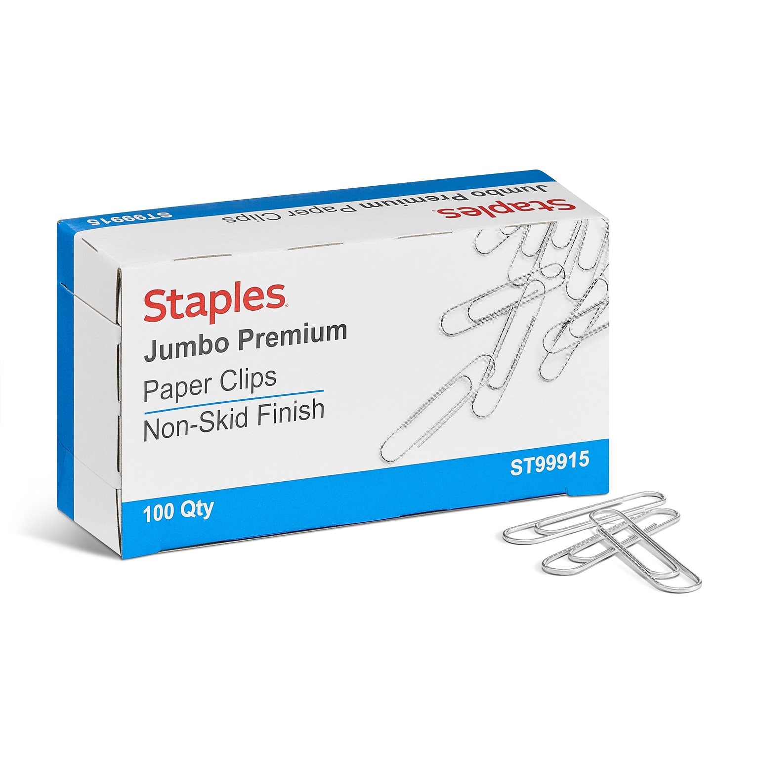 Staples® Jumbo Paper Clips, Silver, 100/Box (A7026601A)