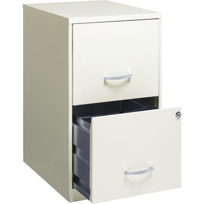 NuSparc 2-Drawer Vertical File Cabinet, 14.2W x 18D x 24.5H, White (NPRVF218AAWE)