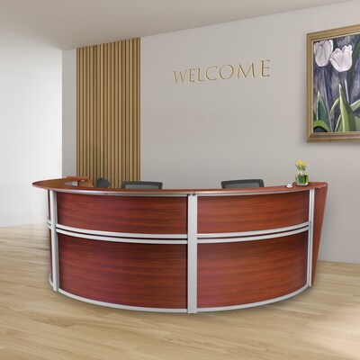 Regency Marque 144W Curved Reception Desk Workstation, Cherry (77293CH)