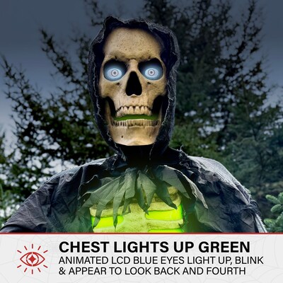 Haunted Hill Farm 10' Tall Motion-Activated Towering Reaper (HHTWRRPR-2FLSA)