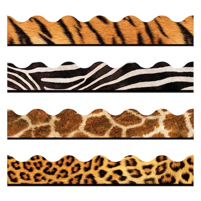 Trend Enterprises Borders/Trim Variety Pack, Animal Prints, 48/Pack (T-92917)
