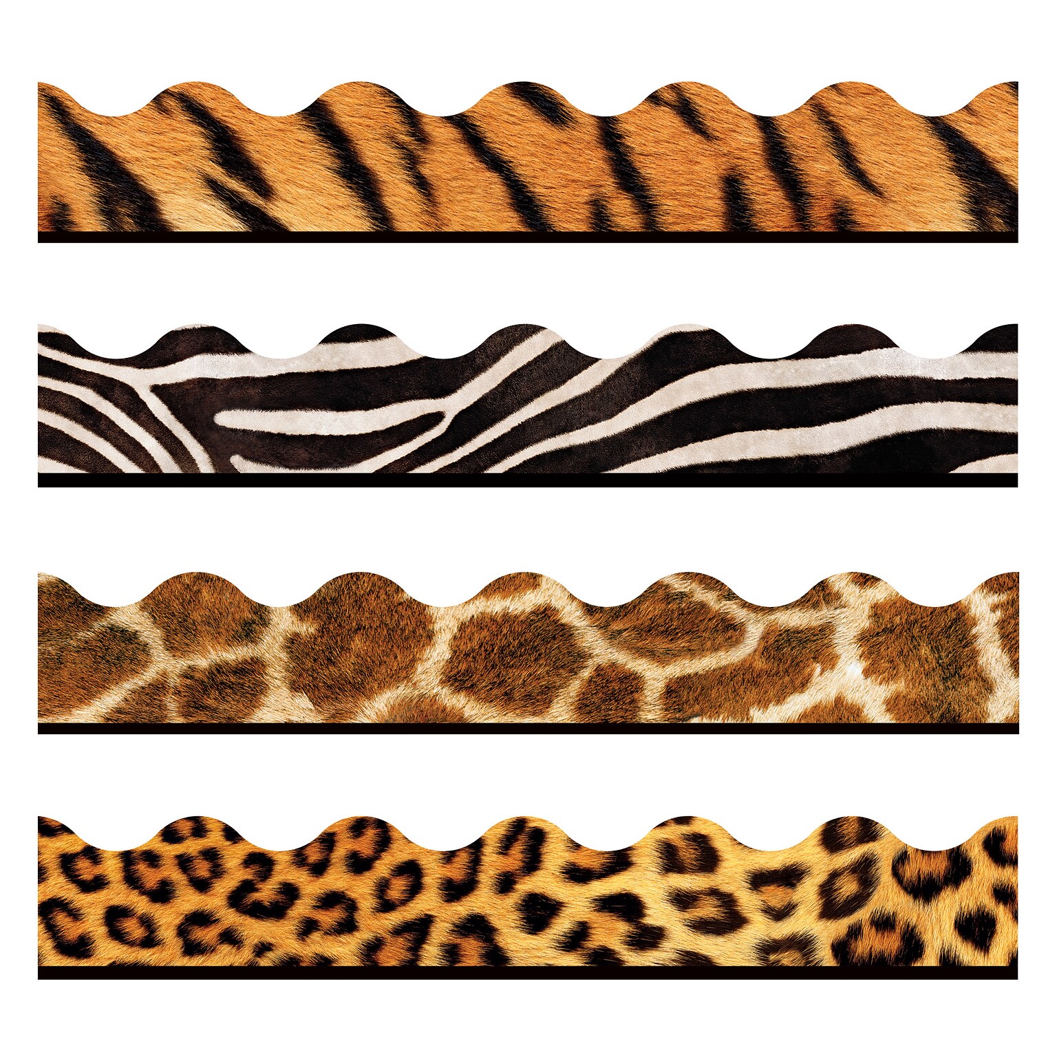 Trend Enterprises Borders/Trim Variety Pack, Animal Prints, 48/Pack (T-92917)