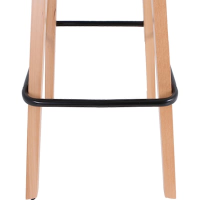 Lorell Polyurethane/Wood Modern Low-Back Stool, Black (LLR68563)