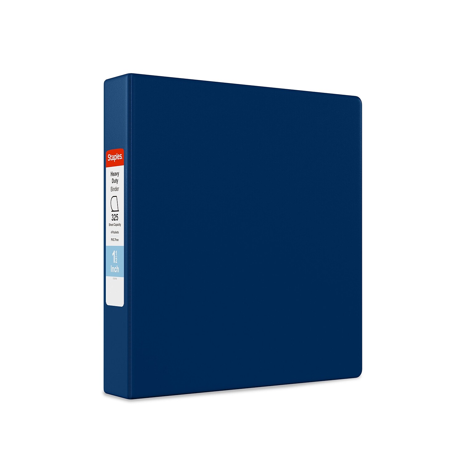 Staples Heavy Duty 1 1/2 3-Ring Non-View Binder, D-Ring, Blue (ST56273-CC)