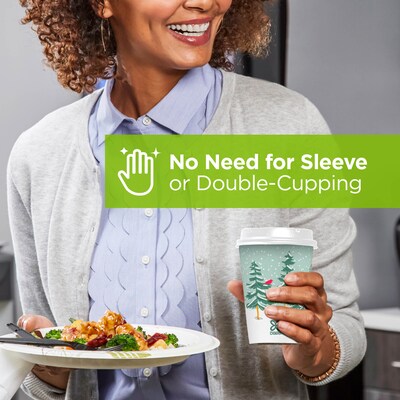 Dixie PerfecTouch Winter Fun Paperboard Hot Cups, 12 oz., 500/Pack (5342DX94)