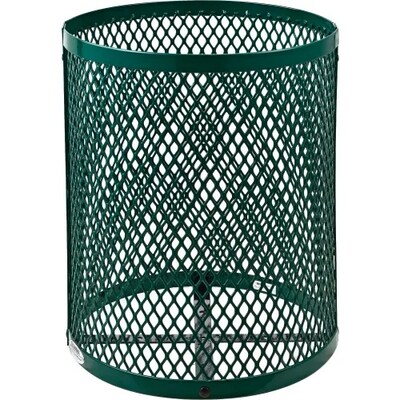 Global Industrial Outdoor Steel Diamond Trash Can w/ Dome Lid, 36 Gallon, Green (261948GN)