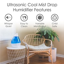 Crane Drop Ultrasonic Cool Mist Tabletop Humidifier, 1-Gallon, Blue & White (EE-5301)