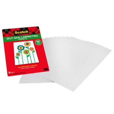 Scotch® Self Sealed Single-Sided Laminating Laminating Sheets, Letter Size, 10/Pack (LS854SS10)