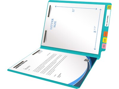 Medical Arts Press Heavy-Duty End Tab File Folder, Straight Cut, Letter Size, Light Blue, 40/Box (S-09459-LBL)