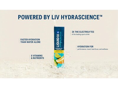 LIQUID I.V. Hydration Multiplier Lemon Lime Electrolyte Drink Mix, 0.56 oz., 15 Sticks/Pack (LVM-1501)