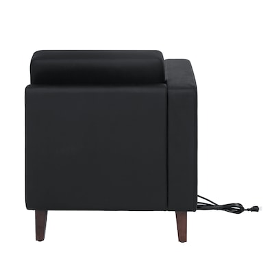 Flash Furniture Hercules Artemis LeatherSoft Left Arm Reception Chair, Black (ZB8921CLABLK)
