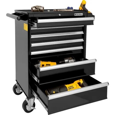 Global Industrial 7-Drawer Roller Tool Cabinet, 26-3/8W x 18-1/8D x 37-13/16H, Black (535364)