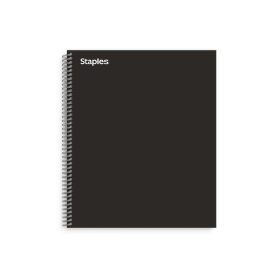 Staples® Premium 3-Subject Subject Notebooks, 8.5 x 11, College Ruled, 150 Sheets, Black (TR58359M