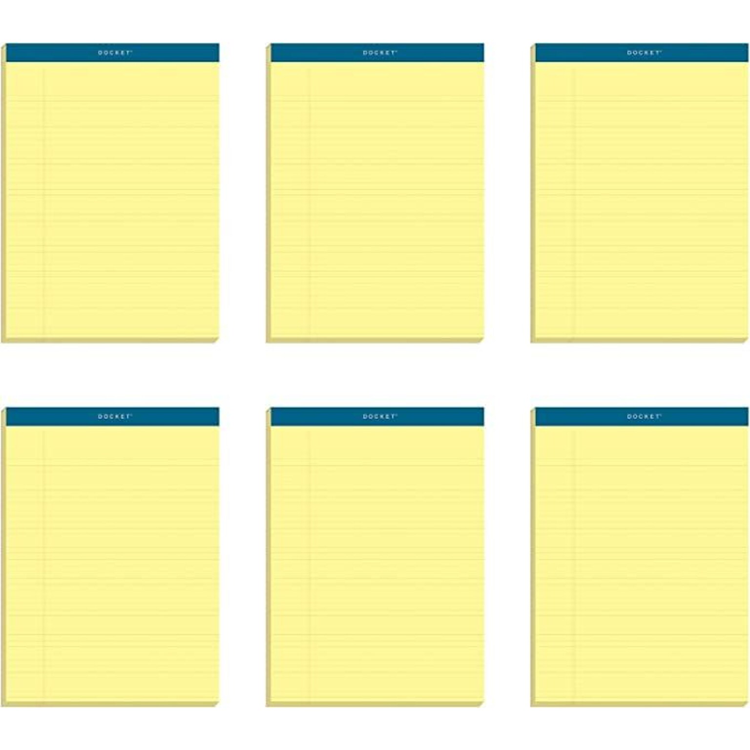 TOPS Docket Notepads, 8.5 x 11.75, Narrow Ruled, Canary, 100 Sheets/Pad, 6 Pads/Pack (TOP 63376)