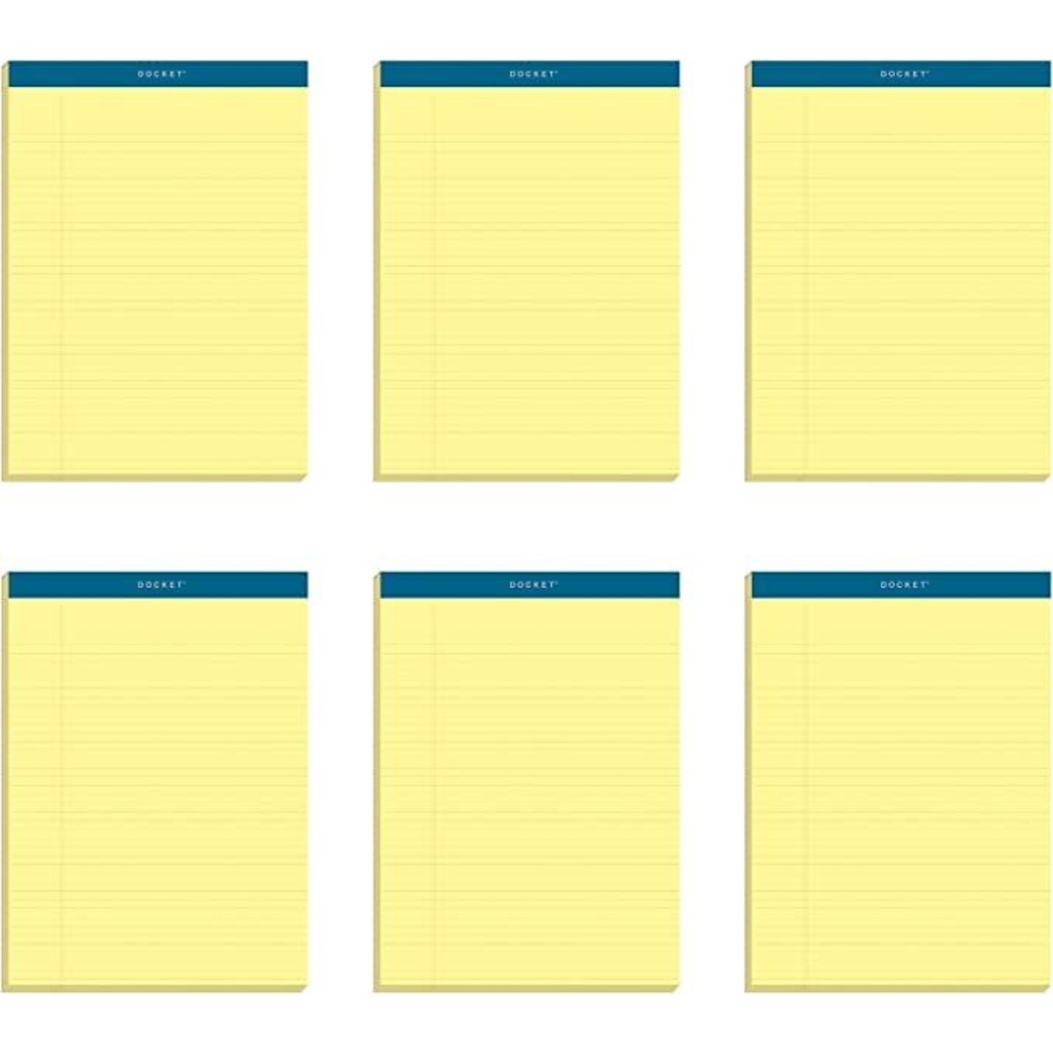 TOPS Docket Notepads, 8.5 x 11.75, Narrow Ruled, Canary, 100 Sheets/Pad, 6 Pads/Pack (TOP 63376)