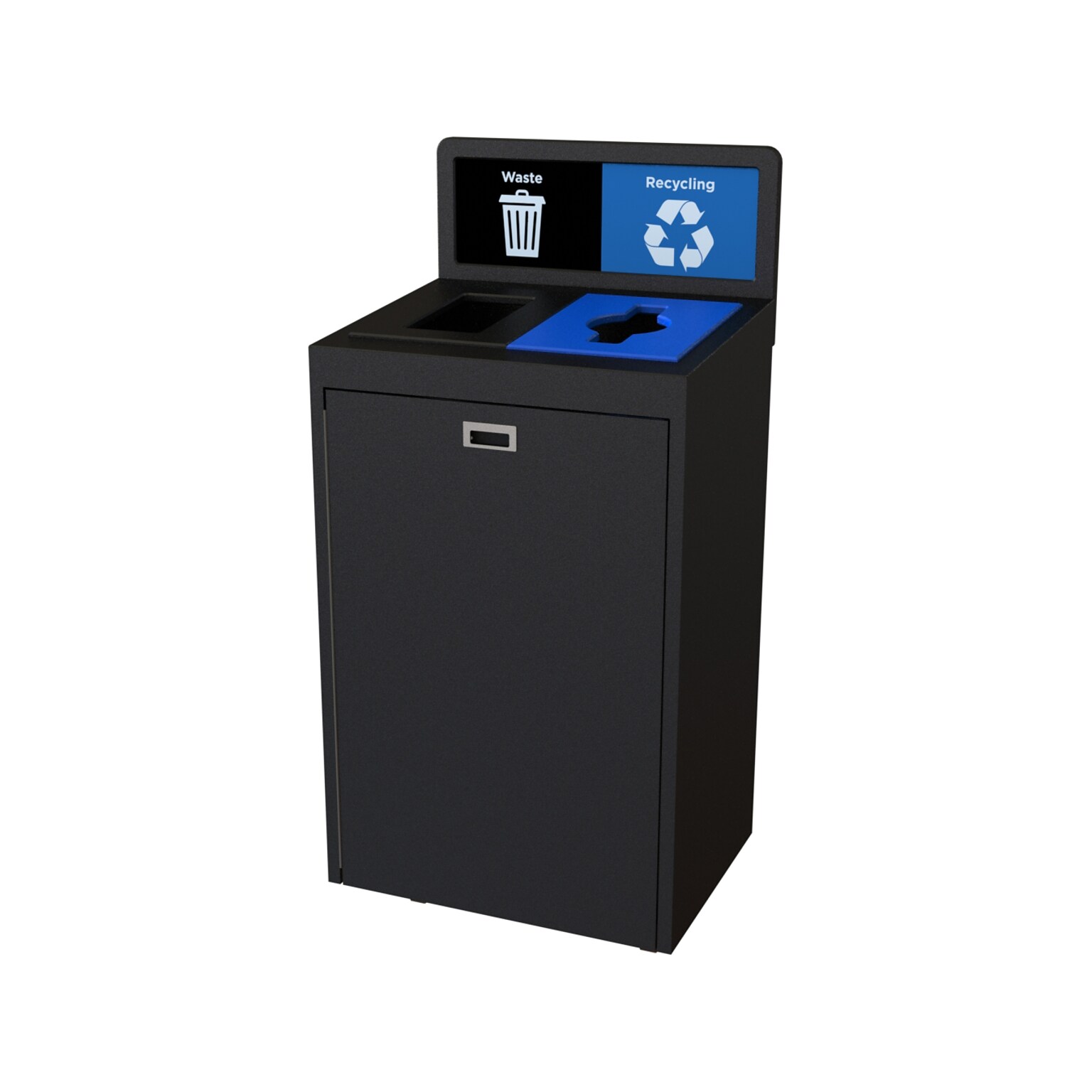 CleanRiver TIM Plastic Dual-Stream Recycling Station, 36 Gallon, Black (TIM36-2-WR-BK)