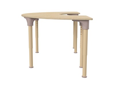 Flash Furniture Bright Beginnings Hercules 59" Semi-Circle Table, Height Adjustable, Beech (MK-ME088019-GG)