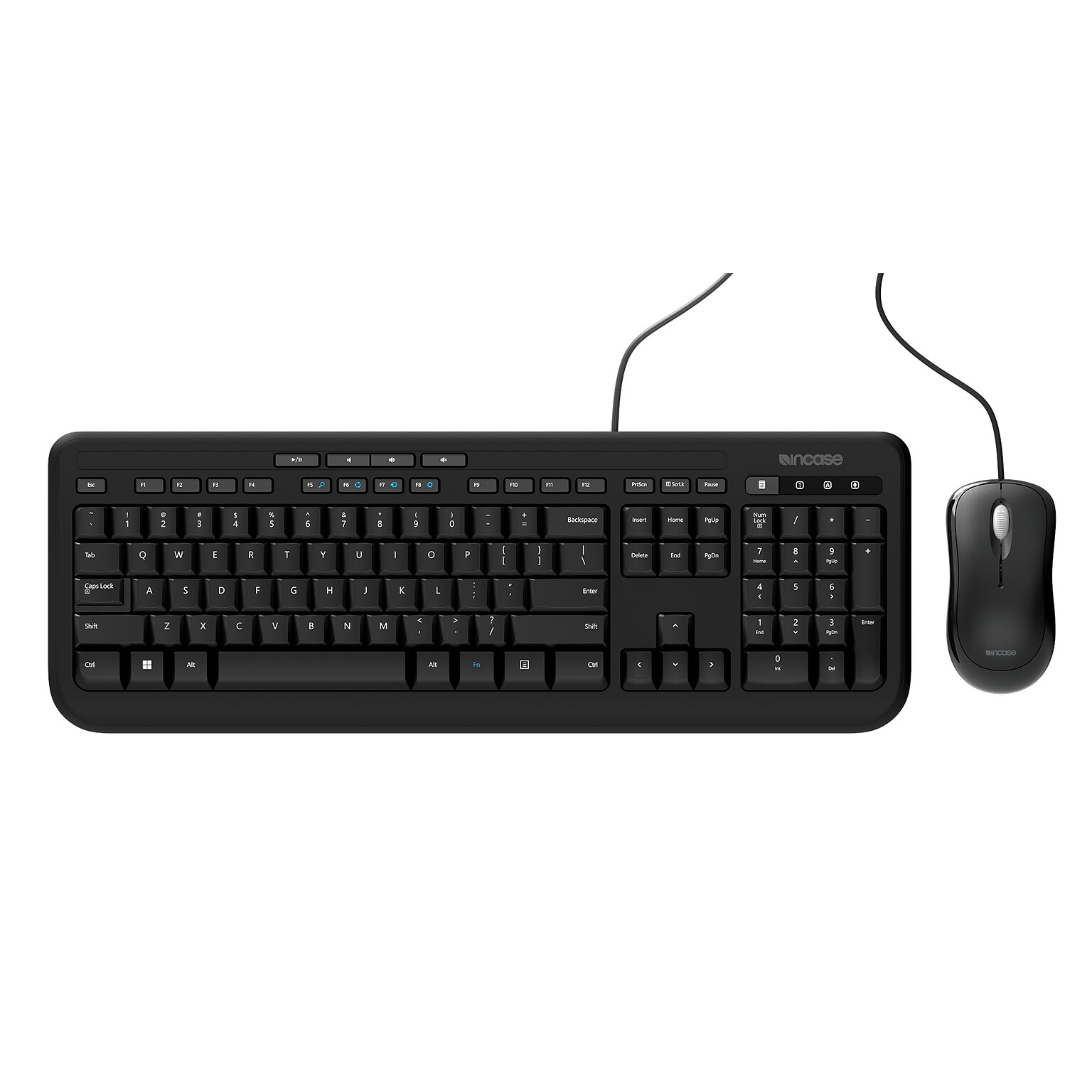 Incase Wired Desktop 600 Designed by Microsoft Keyboard and Optical Mouse Combo, Black (APB-00001)