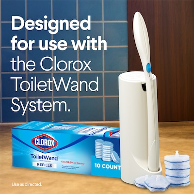 Clorox ToiletWand Disinfecting Refills, Fragrance Free, White, 20 Refills/Pack (31049)