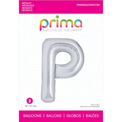 Party City (Air-Filled) 16 P Foil Balloon, Silver, 2/Pack (AM60050279-18)
