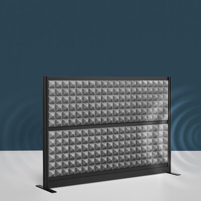 Luxor Studio Modular Wall Room Divider System Acoustic Panel, 48" H x 70" W, Freestanding, Gray, PET (PPWL001)