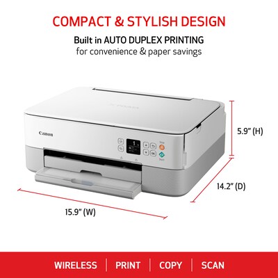 Canon PIXMA TS6420a Wireless Color Inkjet Printer, All-In-One, Print, Scan, Copy (TS6420A WHITE)