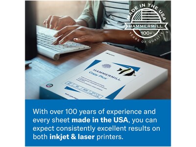 Hammermill Copy Plus 8.5" x 11" Printer Paper, 20 lbs., 92 Brightness, 500/Ream, 400 Reams/Pallet (105007P)