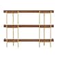 Martha Stewart Emmett 36" 3-Shelf Bookcase, Walnut, Engineered Wood/Polished Brass Metal (JN2542B3BRGLD)
