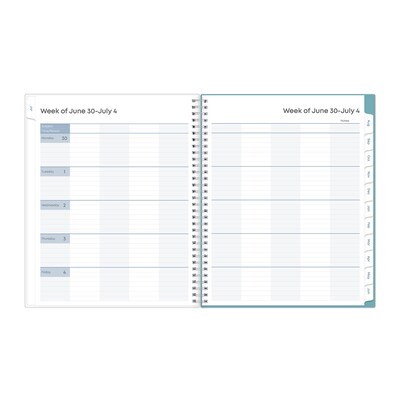 2025-2026 Blue Sky Teacher Dots 8.5 x 11 Academic Year Weekly & Monthly Planner, Plastic Cover, Mu