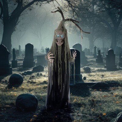 Haunted Hill Farm Life-size Poseable Talking Tree (HHTREE-1FLS)