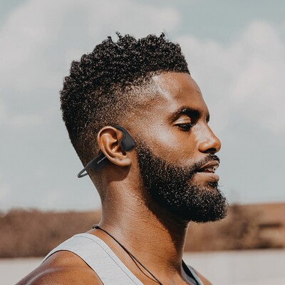 OPN Sound Osso Wireless Bone-Conduction Headphones with Microphone, Bluetooth, Black (OS1000BC)