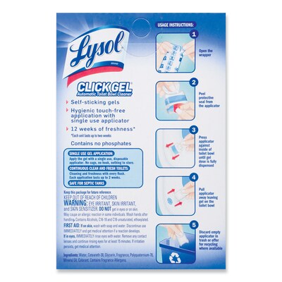 Lysol Click Gel Automatic Toilet Bowl Cleaner, Atlantic Fresh, 6/Pack, 4 Packs/Carton (192008905900)