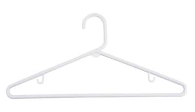 Nahanco Plastic Clothes Hangers, White, 24/Pack (TBWHU)