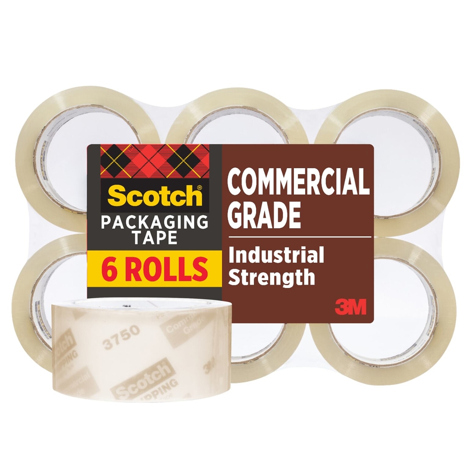 Scotch Heavy Duty Packing Tape, 1.88 x 54.6 yds., Clear, 6/Pack (3750-6)