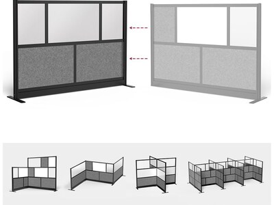 Luxor Expanse Series 5-Panel Freestanding Room Divider System Starter Wall, 48"H x 70"W, Black/Gray, PET/Acrylic