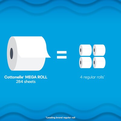 Cottonelle Ultra Clean Toilet Paper, 1-ply, White, 312 Sheets/Roll, 24 Rolls/Case (54161/55492)