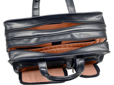 McKleinUSA CLINTON 17" Leather Rolling Laptop Bag, Brown (88444)