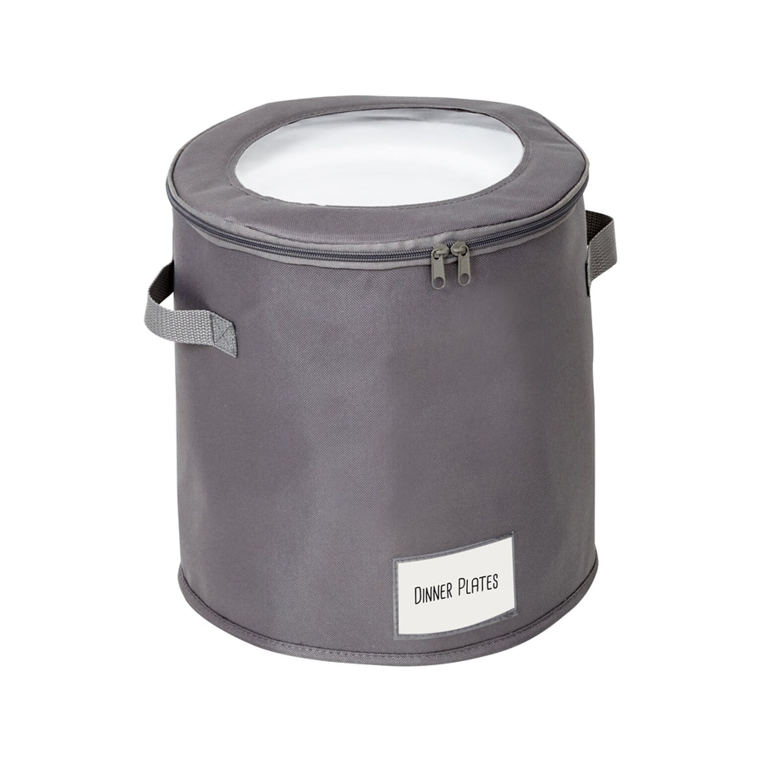 Honey-Can-Do Polyester Round Dinnerware Storage Box, Gray (SFT-09237)