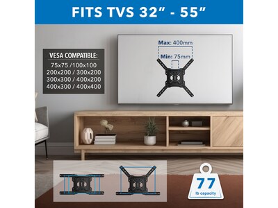 Mount-It! Full-Motion TV Mount, 77 lbs. Max. (MI-14002)