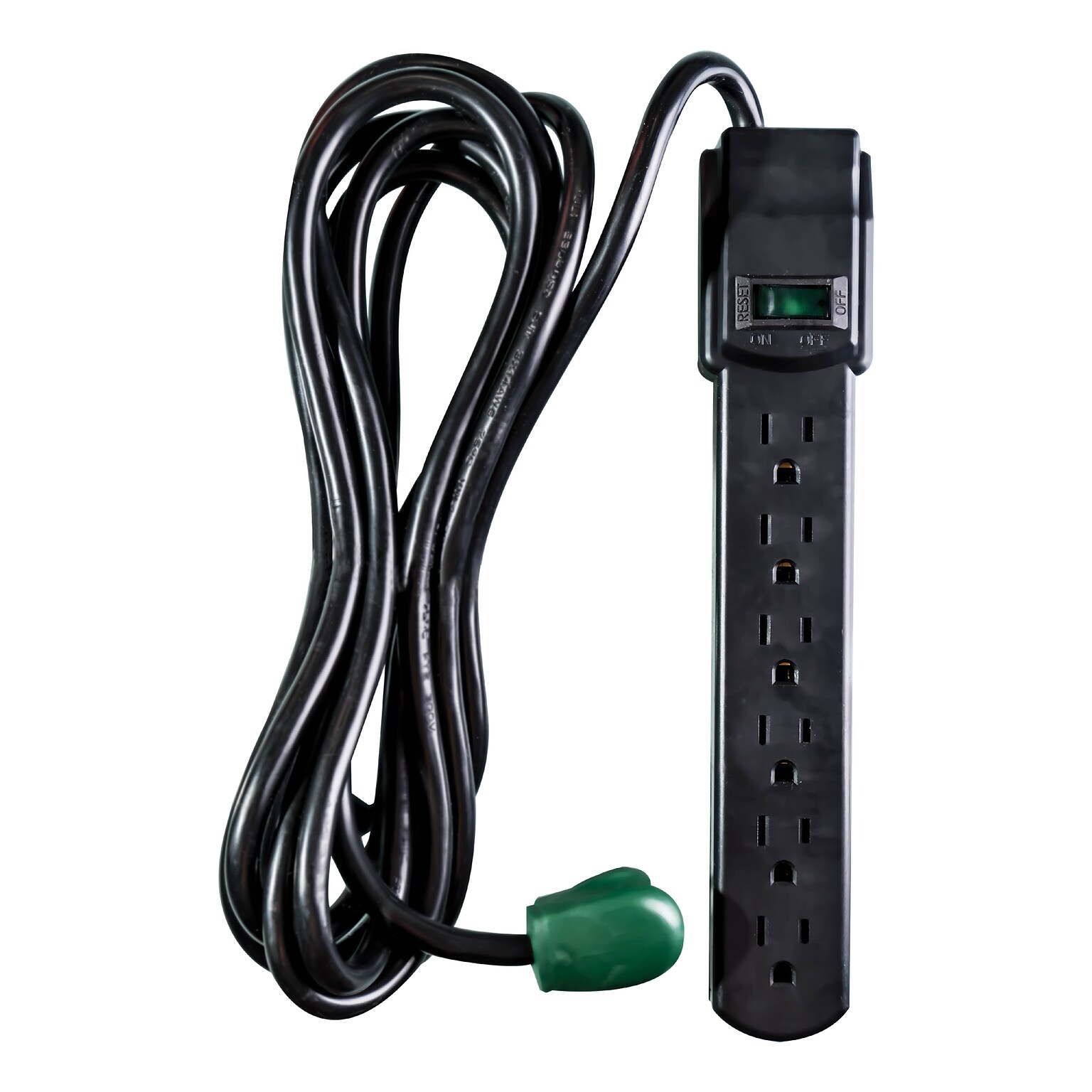 GoGreen Power 6 Outlet Surge Protectors, 6 Cord, Black (GG-16106MSBK)