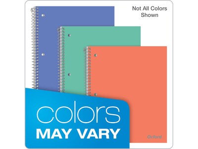 Oxford 1-Subject Notebooks,  8.5 x 11, College Ruled, 100 Sheets, Assorted Colors (10590)