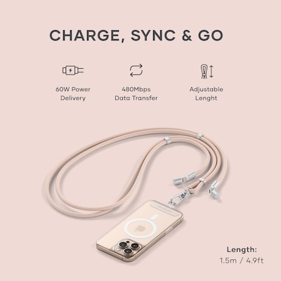 OntheGo Crossbody Lanyard Cable (Desert Rose)