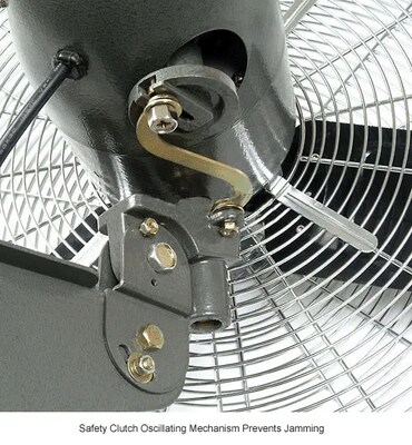 Global Industrial 30" Oscillating Wall Mount Fan, 3 Speed, 8775 CFM, 1/3 HP, 1 Phase (607051)